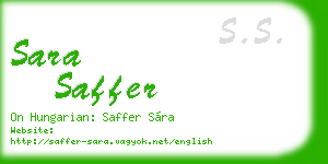 sara saffer business card