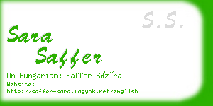 sara saffer business card